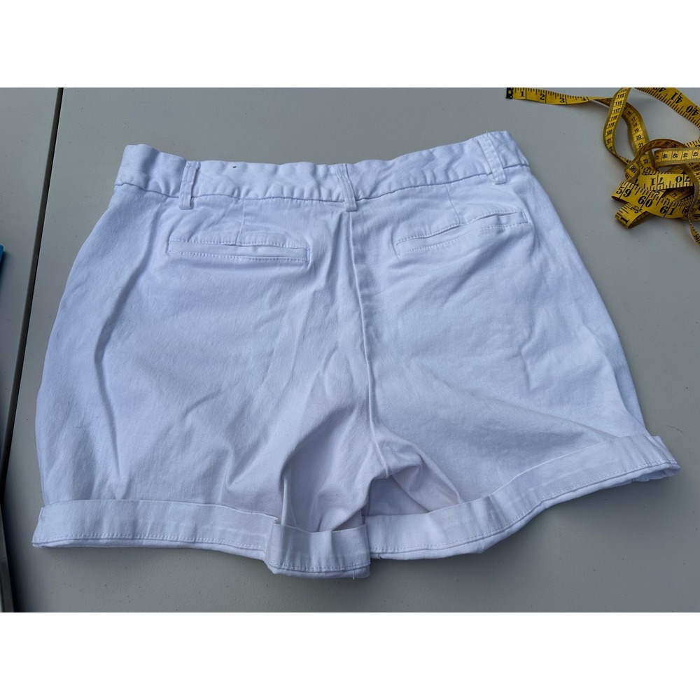 Hybrid & Company Womens White Chino Shorts Size 16 Cuffed Cotton YJ2696AM